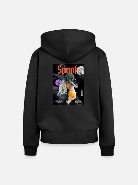 Magazin-Cover SPOOK - Frauen Premium Bio Zip Hoodie - Schwarz