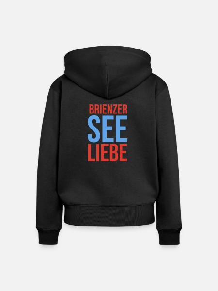 Brienzersee Liebe - Frauen Premium Bio Zip Hoodie - Schwarz