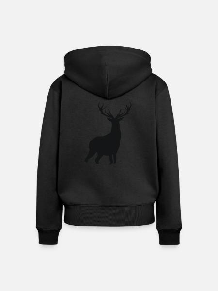 Deer - Frauen Premium Bio Zip Hoodie - Schwarz
