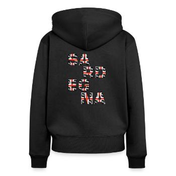 Sardegna - Frauen Premium Bio Zip Hoodie - Schwarz - Hinten - Julia (174cm)