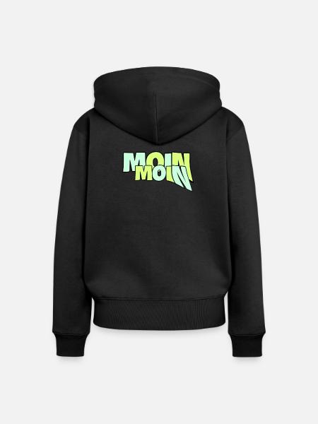 Moin Moin 19 - Frauen Premium Bio Zip Hoodie - Schwarz