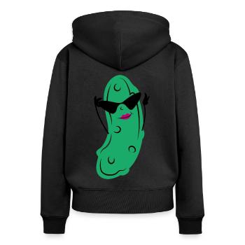 Eine schöne Gurken Frau lustige Gemüse Gurken - Frauen Premium Bio Zip Hoodie - Schwarz - Hinten - Julia (174cm)