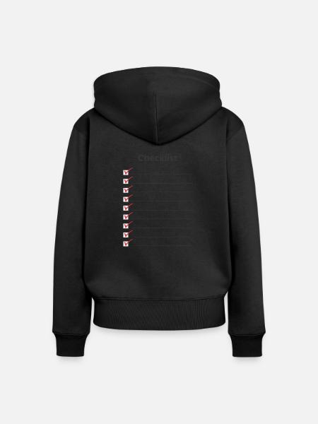 Checklist - Frauen Premium Bio Zip Hoodie - Schwarz