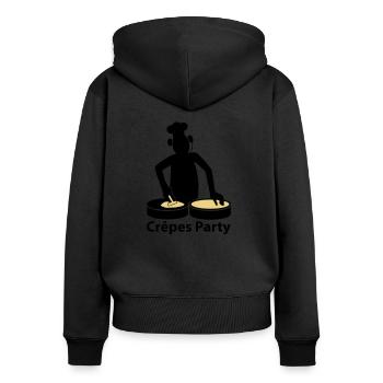 crepes party - Women's Premium Organic Zip Hoodie - black - Back - Julia (174cm)