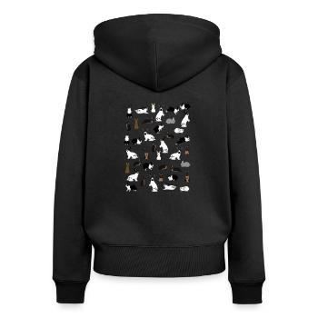 Alle Kaninchen - Frauen Premium Bio Zip Hoodie - Schwarz - Hinten - Julia (174cm)