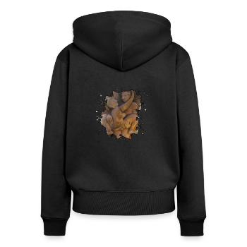 Stellung 12 - Frauen Premium Bio Zip Hoodie - Schwarz - Hinten - Julia (174cm)
