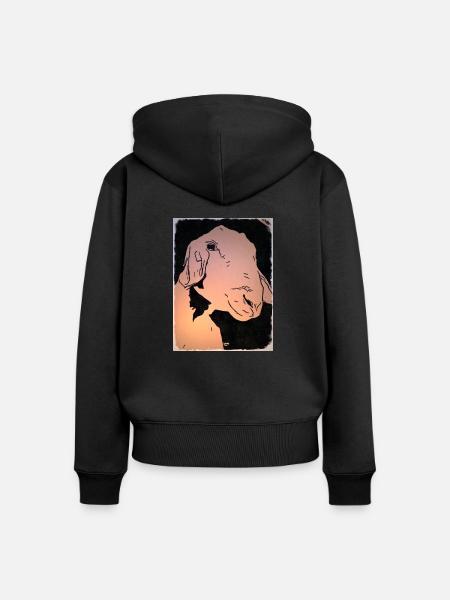 Ziege 1 - Frauen Premium Bio Zip Hoodie - Schwarz