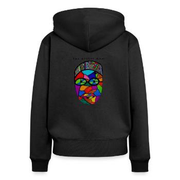 Hybrid Man - Women's Premium Organic Zip Hoodie - black - Back - Julia (174cm)