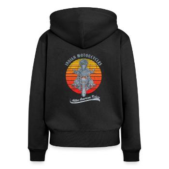 Indian Motorcycles motorcycle saying biker gift - Women's Premium Organic Zip Hoodie - black - Back - Julia (174cm)