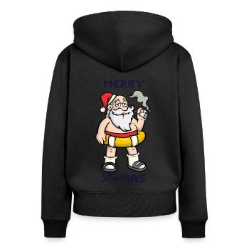 Santa Happy Holidays Merry Christmas Gift - Frauen Premium Bio Zip Hoodie - Schwarz - Hinten - Julia (174cm)