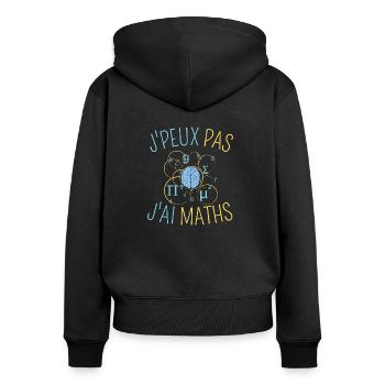 J'peux pas j'ai maths - Sweat à capuche zippé Premium bio Femme - noir - Dos - Julia (174cm)