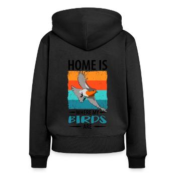 Bird Watching Birds Watching Birding Bird - Women's Premium Organic Zip Hoodie - black - Back - Julia (174cm)