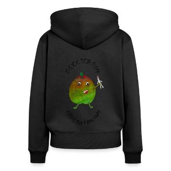 A Doctor a day keeps the Apple away - Women's Premium Organic Zip Hoodie - black - Back - Julia (174cm)