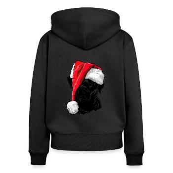 Père Noël Labrador Retriever chien de Noël Wilsigns - Sweat à capuche zippé Premium bio Femme - noir - Dos - Julia (174cm)