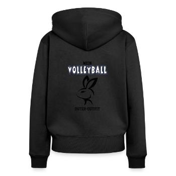 Volleyball Ostern Volleyballer Oster Outfit - Frauen Premium Bio Zip Hoodie - Schwarz - Hinten - Julia (174cm)