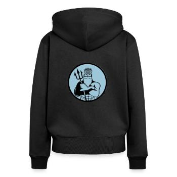 poseidon 002 - Women's Premium Organic Zip Hoodie - black - Back - Julia (174cm)