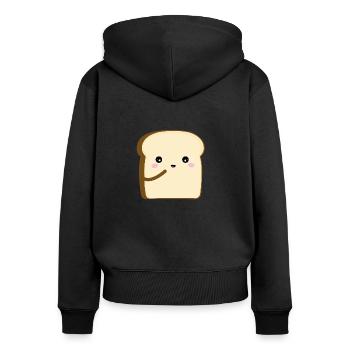 pain - Sweat à capuche zippé Premium bio Femme - noir - Dos - Julia (174cm)