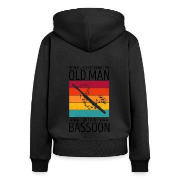 Fagottist für Fagottorchester und Fagottist - Frauen Premium Bio Zip Hoodie - Schwarz - Hinten - Julia (174cm)