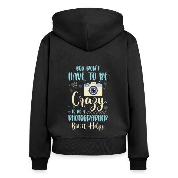 Fotograf Fotografieren Objektiv Digitalkamera - Frauen Premium Bio Zip Hoodie - Schwarz - Hinten - Julia (174cm)