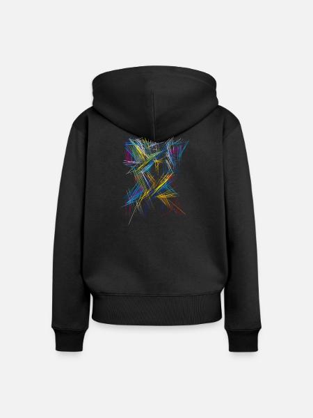 Futurismus Abstrakt - 3D Muster - Frauen Premium Bio Zip Hoodie - Schwarz