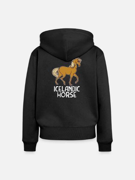 Haflinger Pferde Pferdenarr Statement Islandpferde - Frauen Premium Bio Zip Hoodie - Schwarz