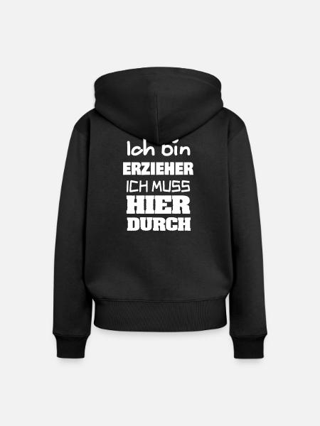 Erzieher - Frauen Premium Bio Zip Hoodie - Schwarz