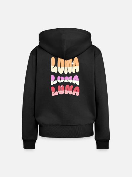 Luna - Frauen Premium Bio Zip Hoodie - Schwarz