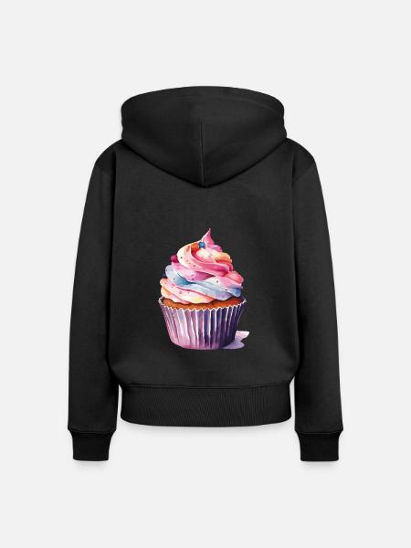 cupcake 2 - Frauen Premium Bio Zip Hoodie - Schwarz