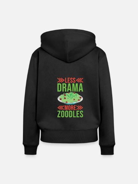 Zoodles Zucchini Pasta Spruch - Frauen Premium Bio Zip Hoodie - Schwarz