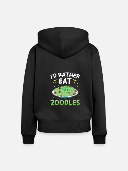 Zoodles Zucchini Pasta Spruch - Frauen Premium Bio Zip Hoodie - Schwarz