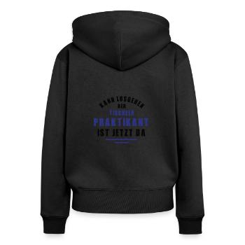 Praktikant Tischler Praktikum Tischlerei Kollege - Frauen Premium Bio Zip Hoodie - Schwarz - Hinten - Julia (174cm)