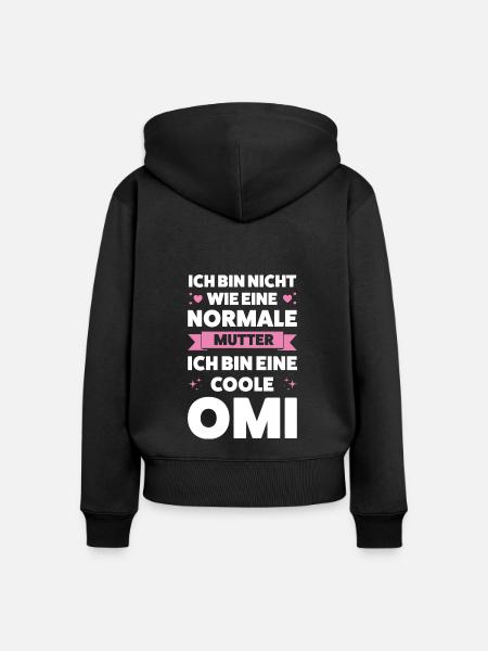 Oma Großmutter Großmütter Geschenk - Frauen Premium Bio Zip Hoodie - Schwarz