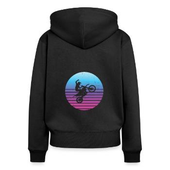 Dirt Bike Dirt Biker Men's Dirt Bike Freestyle Mot - Women's Premium Organic Zip Hoodie - black - Back - Julia (174cm)