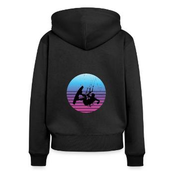 Kitesurf Kitesurf Hommes Femmes Kitesurf - Sweat à capuche zippé Premium bio Femme - noir - Dos - Julia (174cm)