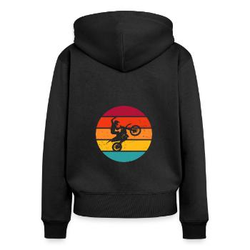 Dirt Bike Dirt Bike Supermoto Men Women - Women's Premium Organic Zip Hoodie - black - Back - Julia (174cm)