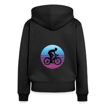 Cycliste sur route Vélo de route pour femmes Cyclisme sur route - Sweat à capuche zippé Premium bio Femme - noir - Dos - Julia (174cm)