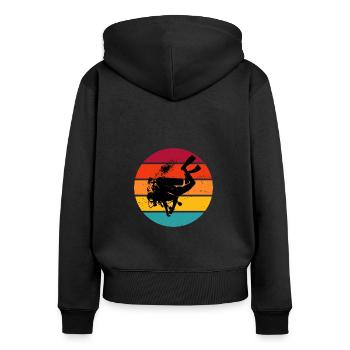 Tauchen Scuba Diver Plongée sous-marine Tauchen - Sweat à capuche zippé Premium bio Femme - noir - Dos - Julia (174cm)