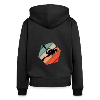 Plongée sous-marine Plongée sous-marine Plongée sous-marine Plongée sous-marine - Sweat à capuche zippé Premium bio Femme - noir - Dos - Julia (174cm)