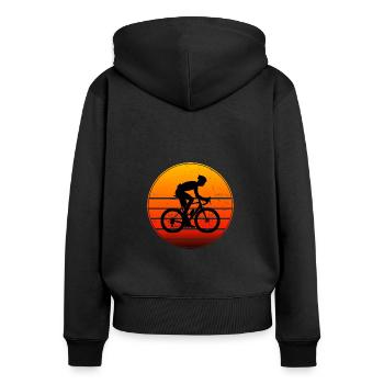 Vélo de route pour femmes Vélo de route Vélo de route Vélo de route - Sweat à capuche zippé Premium bio Femme - noir - Dos - Julia (174cm)