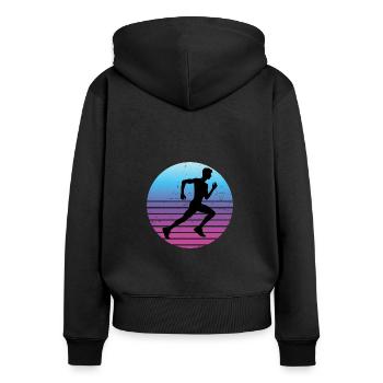 Cross Country Running Women Running Running - Women's Premium Organic Zip Hoodie - black - Back - Julia (174cm)
