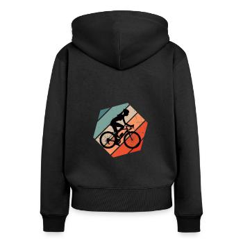 VTT Cycliste Vélo Vélo Femme - Sweat à capuche zippé Premium bio Femme - noir - Dos - Julia (174cm)