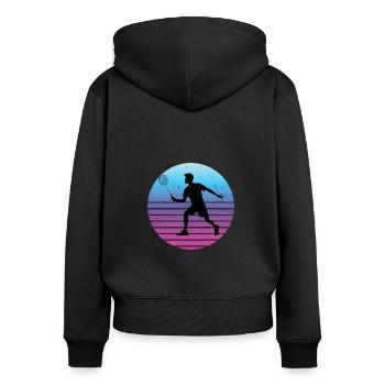 Badminton Squash Hommes Badminton Joueur de Badminton - Sweat à capuche zippé Premium bio Femme - noir - Dos - Julia (174cm)