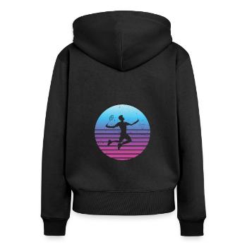 Badminton Badminton Player Squash Badminton - Women's Premium Organic Zip Hoodie - black - Back - Julia (174cm)