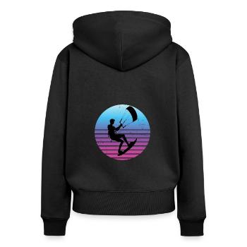 Kite Kitesurfing Kitesurfer Kiten Men - Women's Premium Organic Zip Hoodie - black - Back - Julia (174cm)