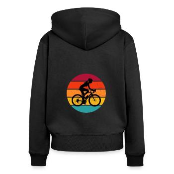 Vélo Cyclisme Cyclisme VTT - Sweat à capuche zippé Premium bio Femme - noir - Dos - Julia (174cm)
