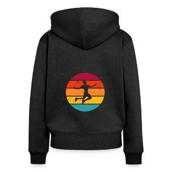 Badminton Badminton Players Women Badminton - Women's Premium Organic Zip Hoodie - black - Back - Julia (174cm)