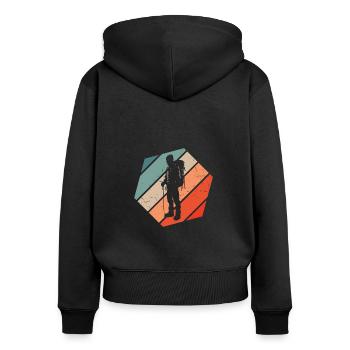 Boulder Climber Climber Women's Bouldering - Women's Premium Organic Zip Hoodie - black - Back - Julia (174cm)