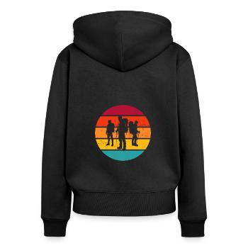 Women's Bouldering Bouldering Climbing Boulder - Women's Premium Organic Zip Hoodie - black - Back - Julia (174cm)