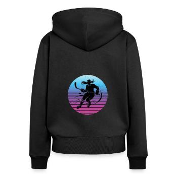 Eishockey Eishockey Spieler Eishockeyspieler - Frauen Premium Bio Zip Hoodie - Schwarz - Hinten - Julia (174cm)