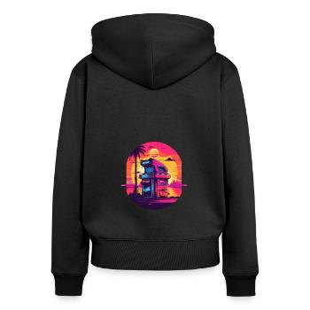 Game Over Arcade-Stil Retro Konsolen-Controller - Frauen Premium Bio Zip Hoodie - Schwarz - Hinten - Julia (174cm)
